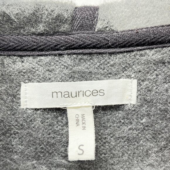 Maurices Gray and White Checker Sweater Jacket Size Small Blazer Hooded - Picture 5 of 11